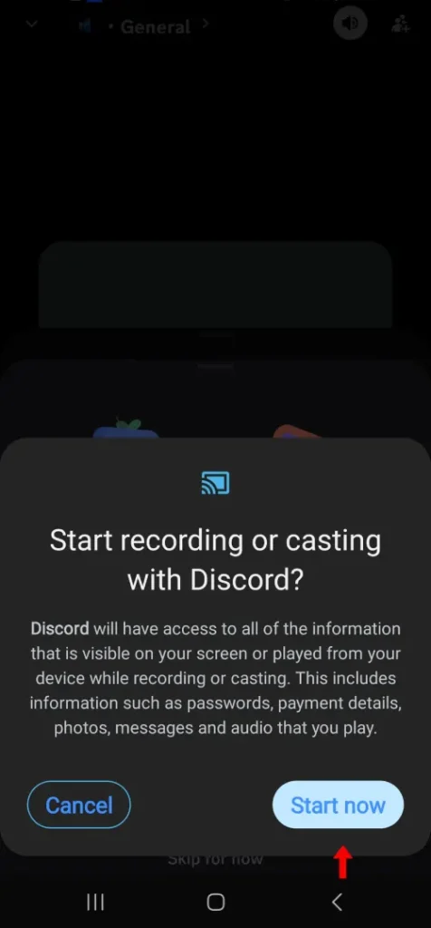 مراحل Screen Share دیسکورد در نسخه موبایل