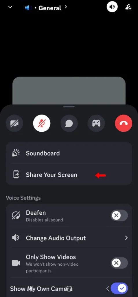 مراحل Screen Share دیسکورد در نسخه موبایل